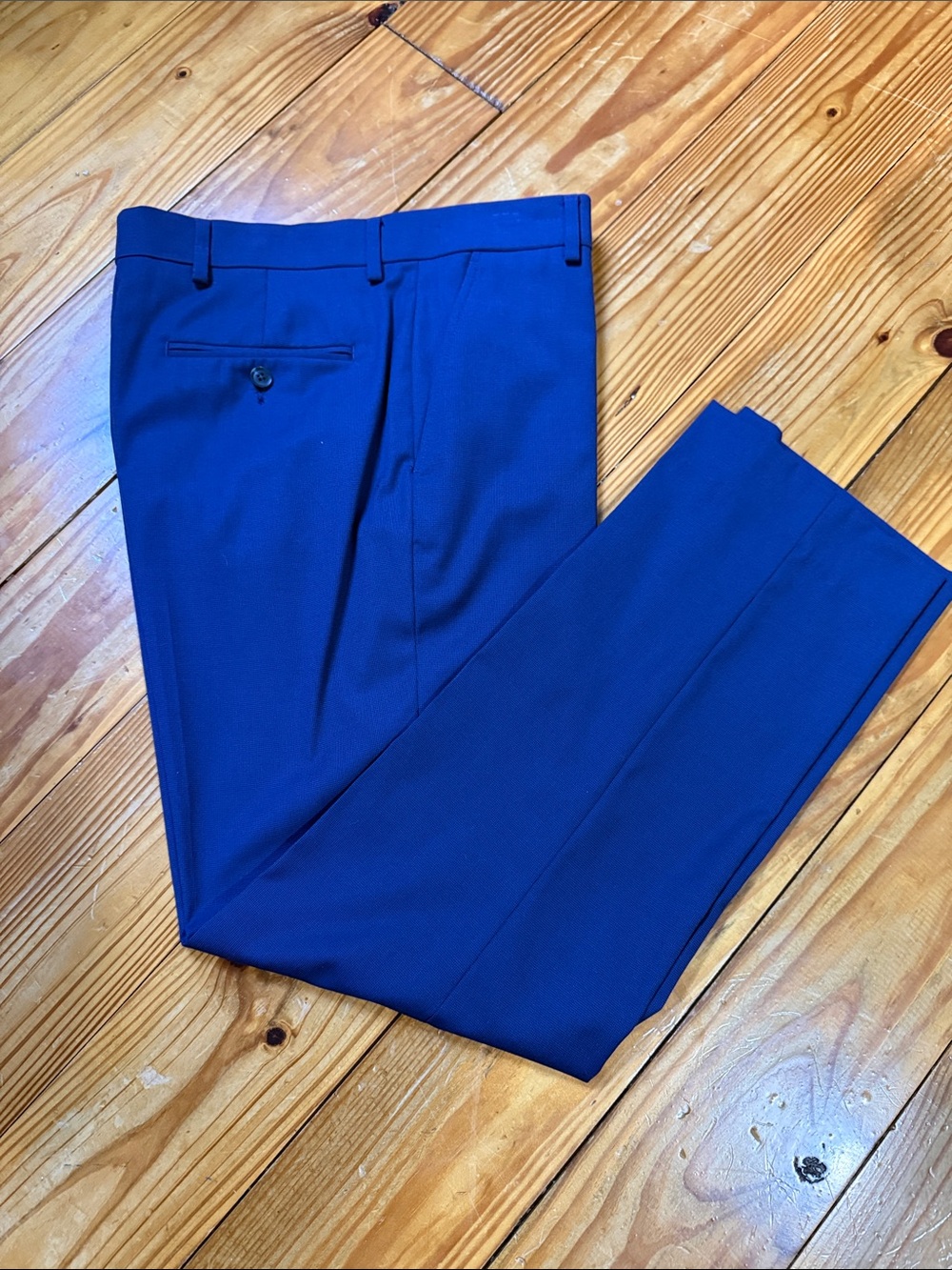 jf j.ferrar Men's Blue Dress Pants